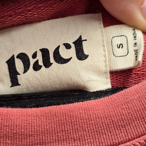 Pact Sweatshirt Womens Small Pink Long Sleeve Cinch Pullover Everyday Staple - Picture 5 of 12